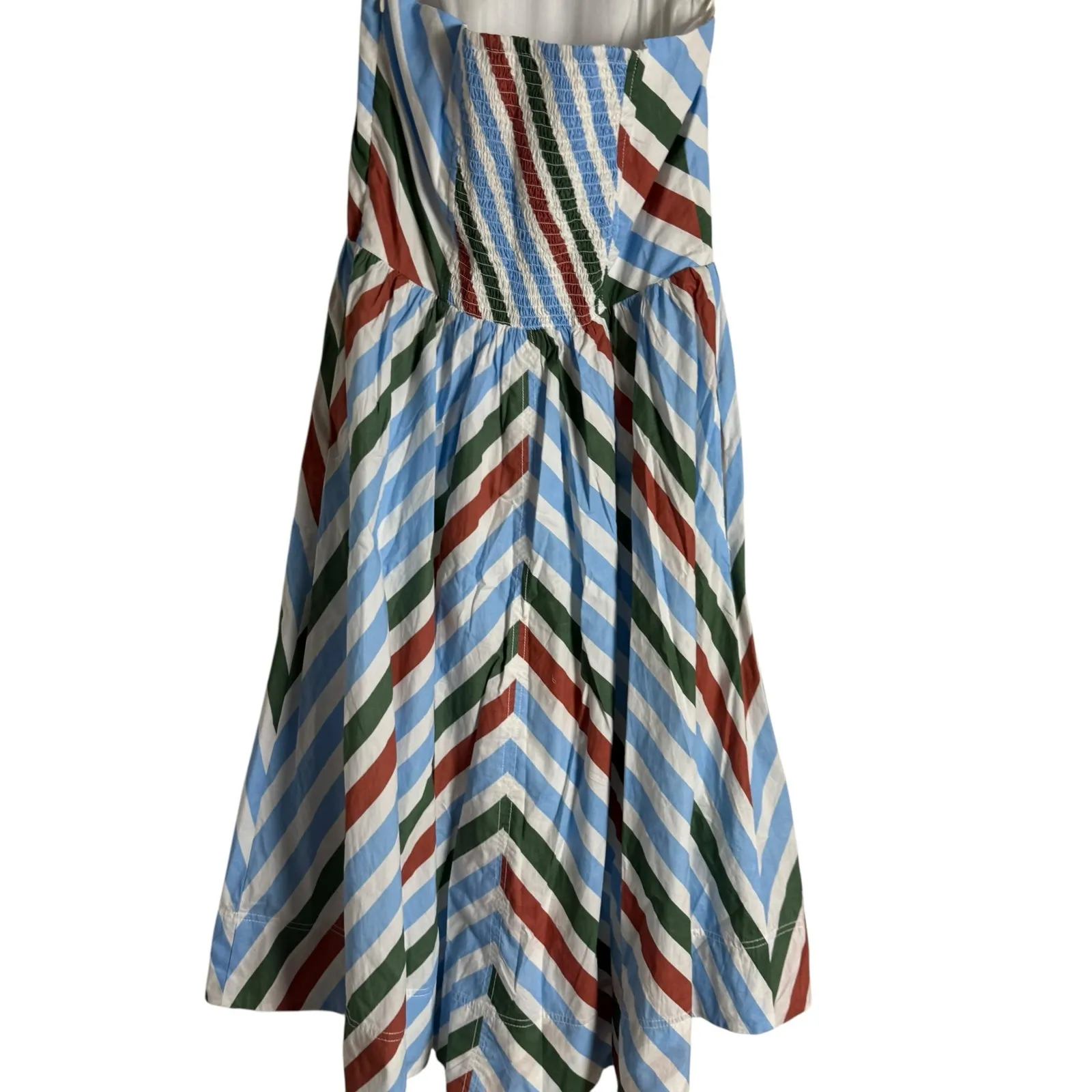 Maeve Anthropologie Multicolor Striped Sleeveless Halter A-Line Midi Dress M - Image 10