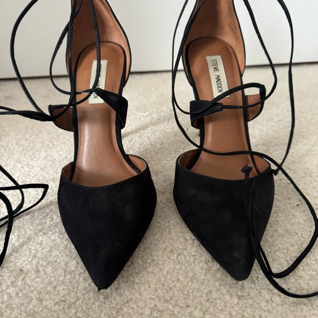 Steve Madden suede ankle tie pump heel - Image 3