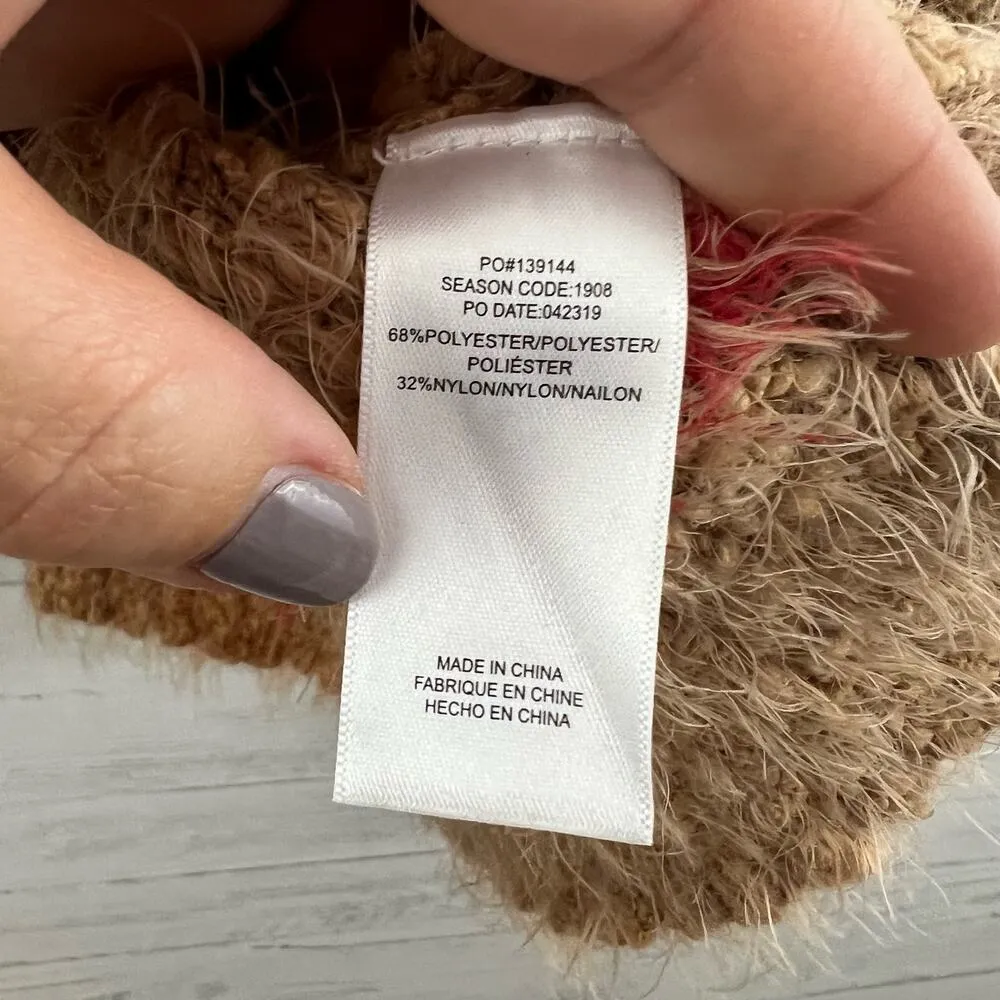 Splendid  Eyelash Knit Tan Long Sleeve Pull Over Sweater Size L - Image 7