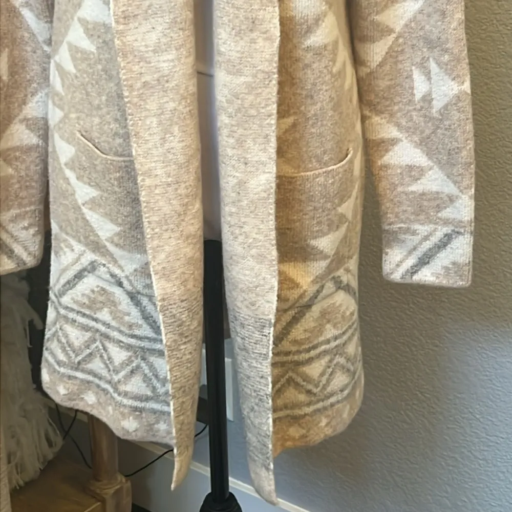 Frye Cozy Western Style Patterned Open Cardigan Sweater Size Small - Image 5