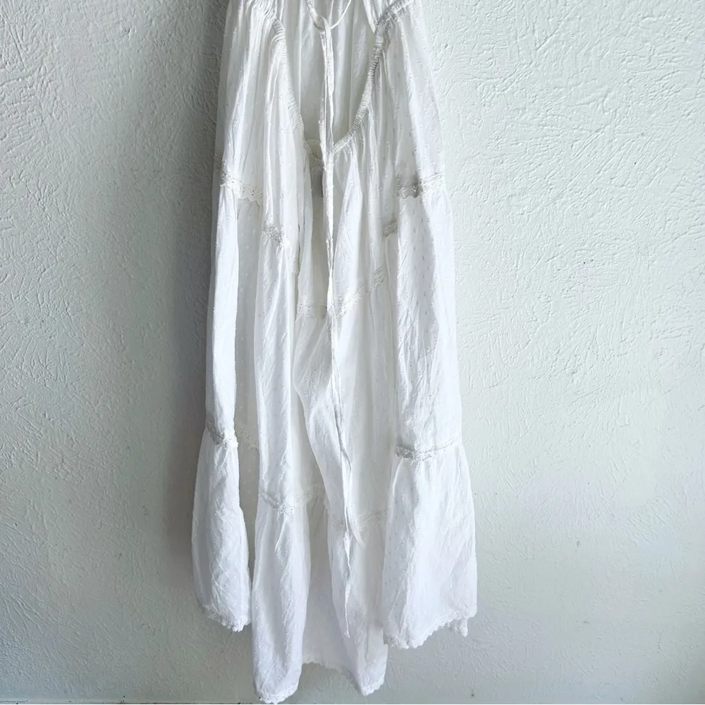 ASOS Lace Up Back Midi Dress Cotton White Sz 10 - Image 6
