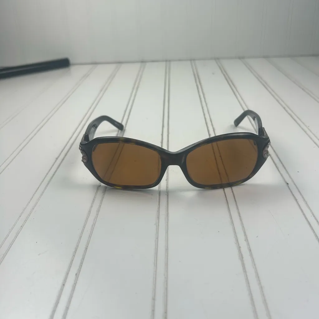 Saks Fifth Avenue Tortoise Frame Sunglasses Brown Lens - Image 2