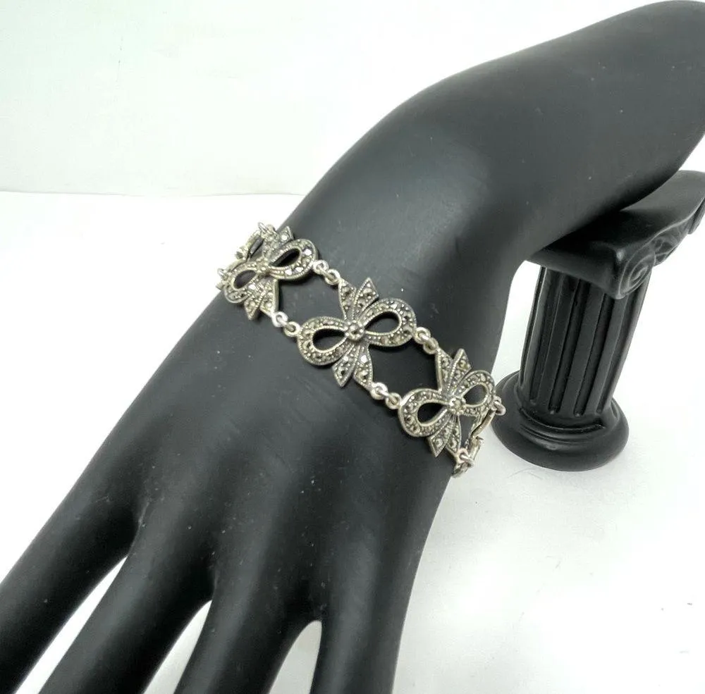 JUDITH JACK sterling silver marcasite bracelet, 23.7g - Image 6