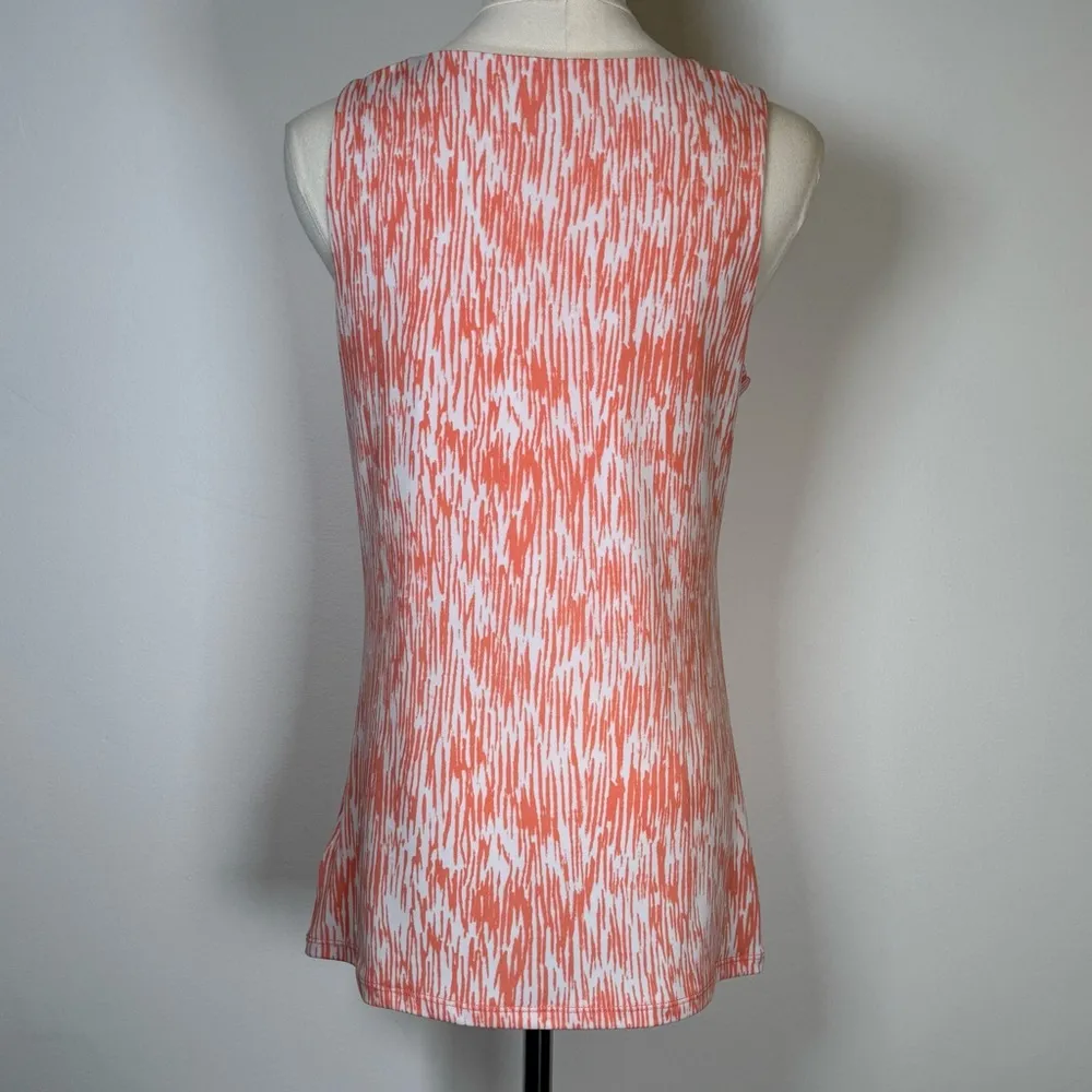 Michael Kors Strappy Tank Top Gold Metal Logo Detail Women’s Size Small Orange - Image 5