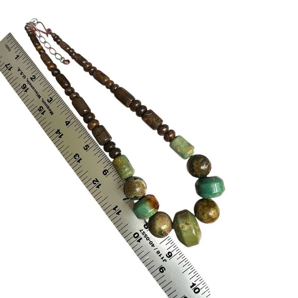 Jay King Mine Finds Chunky Rainforest Jasper & Petrified Wood Necklace - Image 8