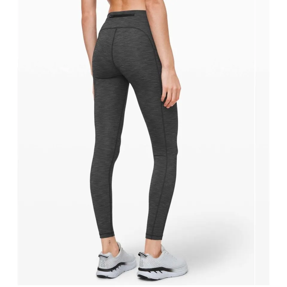 Lululemon Speed‎ Up Tights 28" Brushed Full-On Luxtreme Heathered Black Size 6 - Image 2