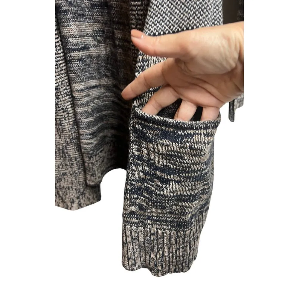 Honey Punch Long Patterned Cardigan Blue Gray Small - Image 5