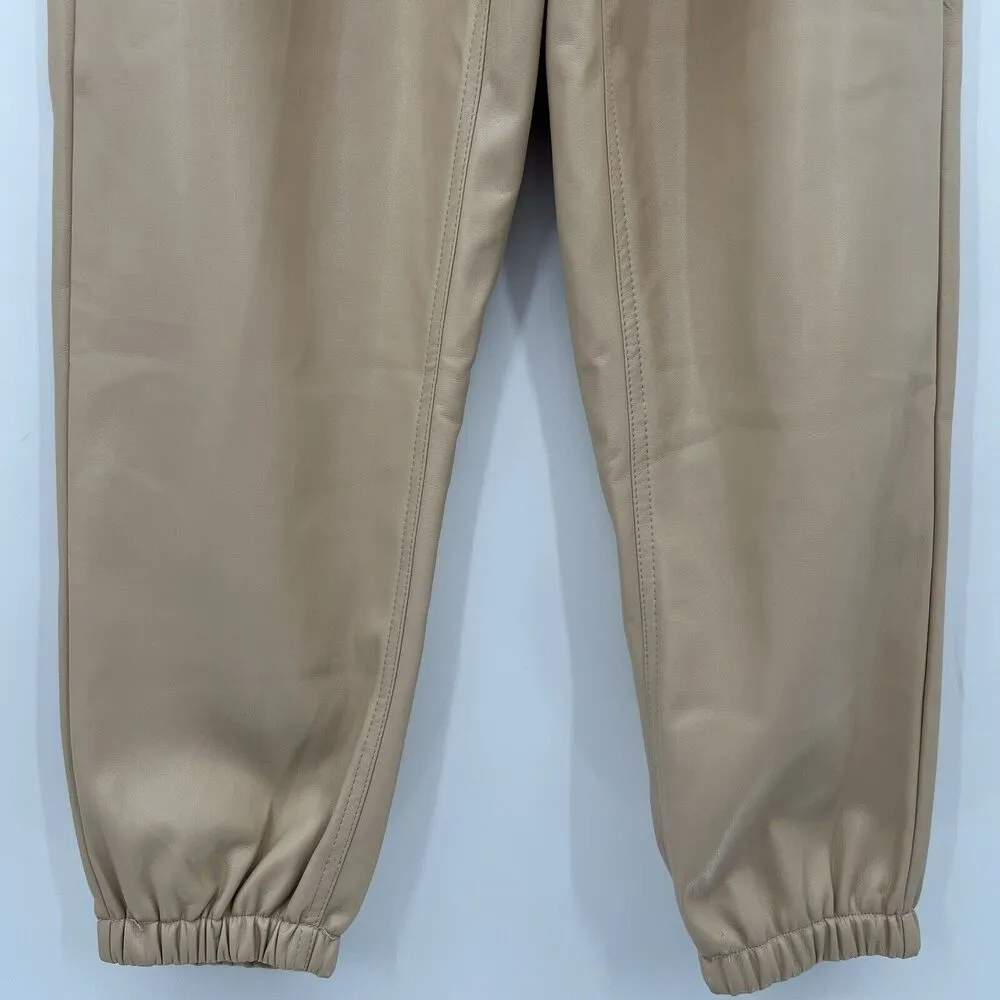 Vintage Havana‎ Faux Leather Joggers Trousers Paperbag Pants Women’s Size Large - Image 5