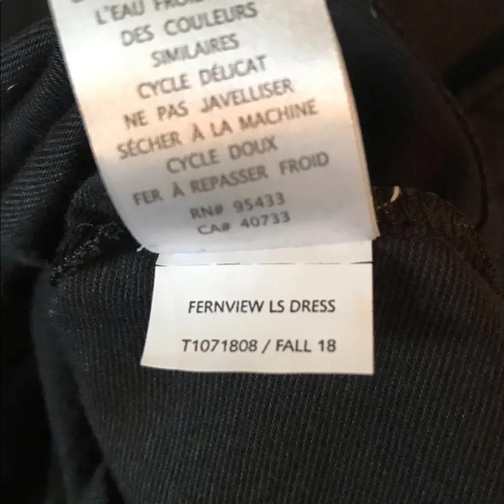 Toad & Co  Horny Toad Black Fernview Long Sleeve Organic Cotton Knit Comfy Dress XS - Image 11