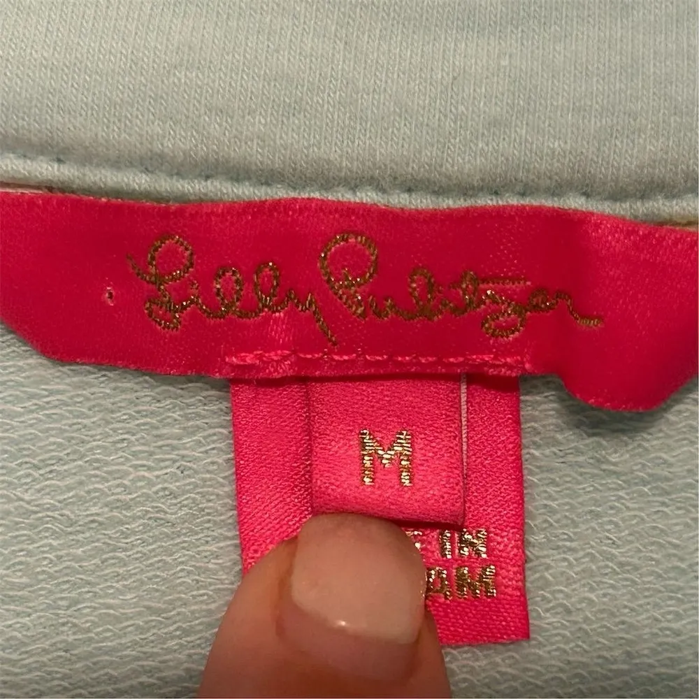 Lilly Pulitzer Women's IWhisper Blue Long Sleeve Casual Landley Popover Medium - Image 5