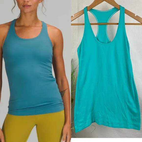 Lululemon Blue Cotton Sleeveless Basic Tank Top M - Image 2
