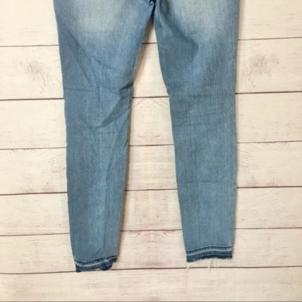 J. Crew Mercantile High Rise Raw Hem Light Wash Skinny Jeans 25 - Image 7