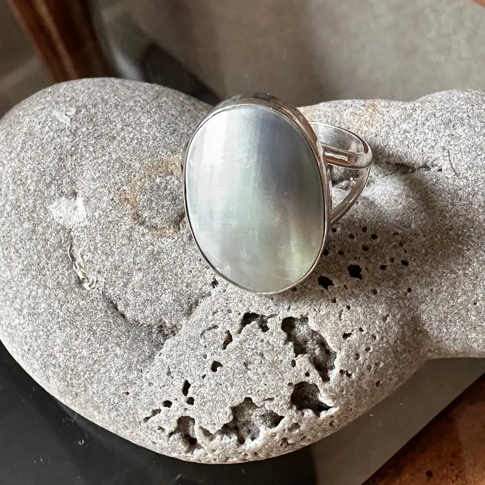 Natural Nautilus Sea Shell Sterling Silver Ring Size 10.5 - Image 5