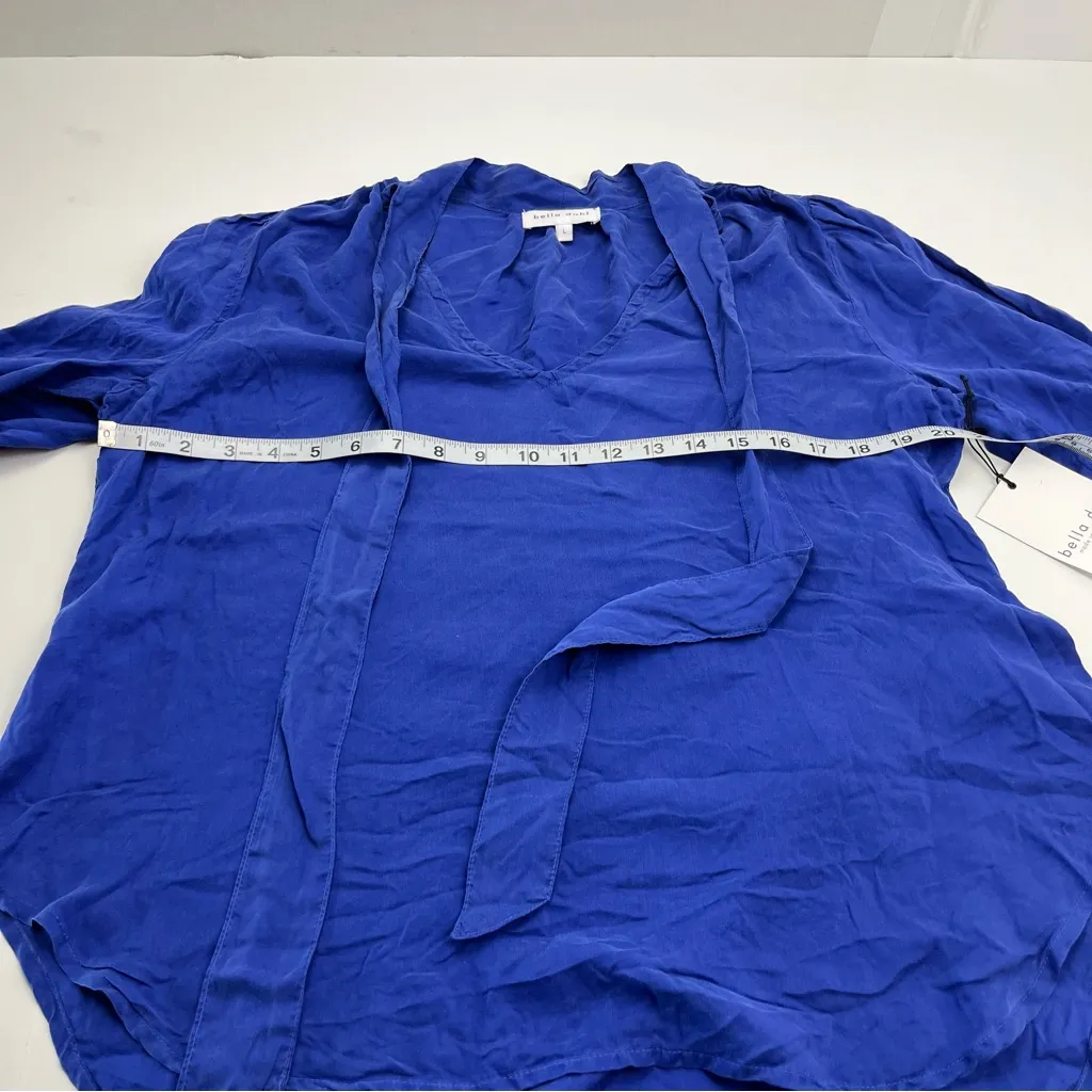 Bella Dahl Florence Tie Top‎ Cosmic Cobalt Womens Size Large Long Sleeve NEW - Image 9