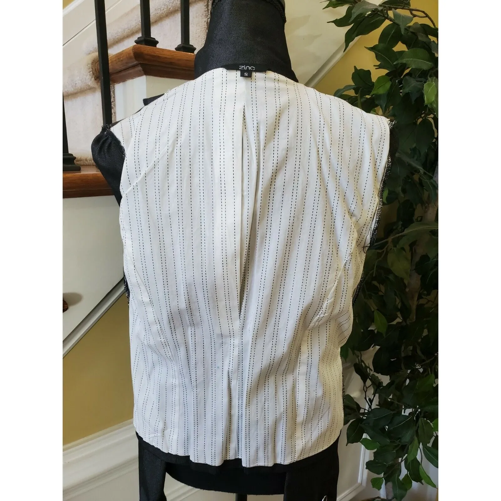 Zinc Womens Gray and Black Blazer Jacket Wear to Work Career Sz S - Image 8