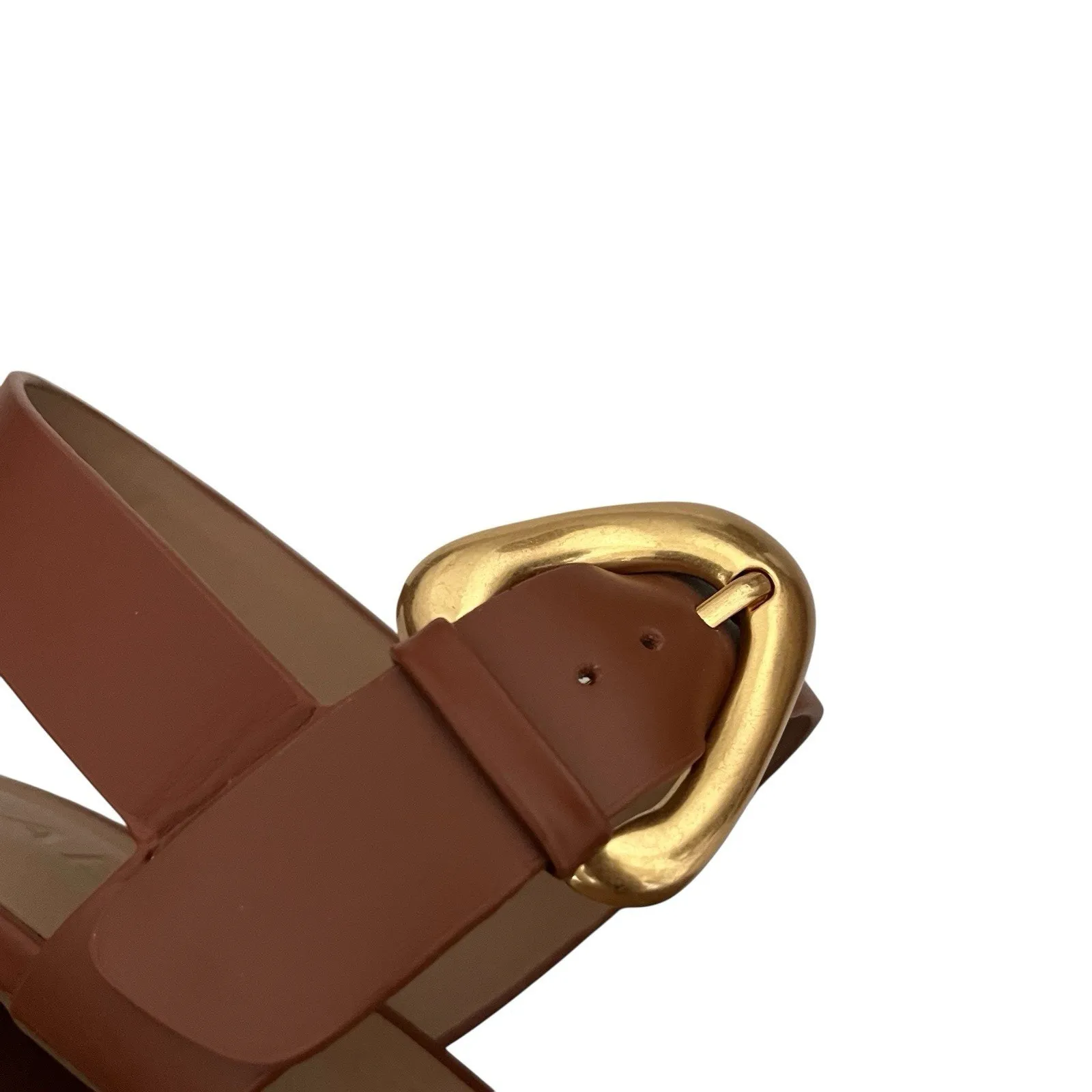 Aerosole Chamber Platform Block Heel Sandal Sz 10 brown Raffia Boho Chic Retro - Image 4