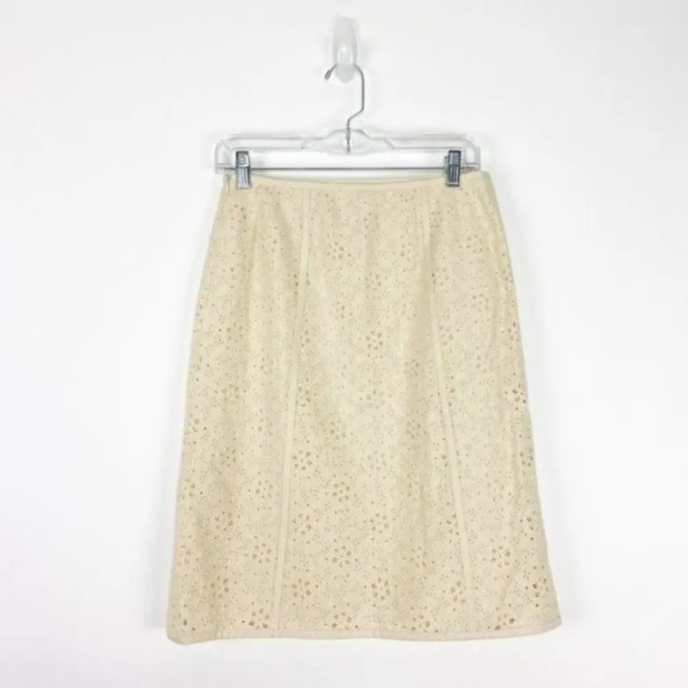 Escada Ivory Eyelet Skirt Suit Mother of the Bride Size 6 - Image 96