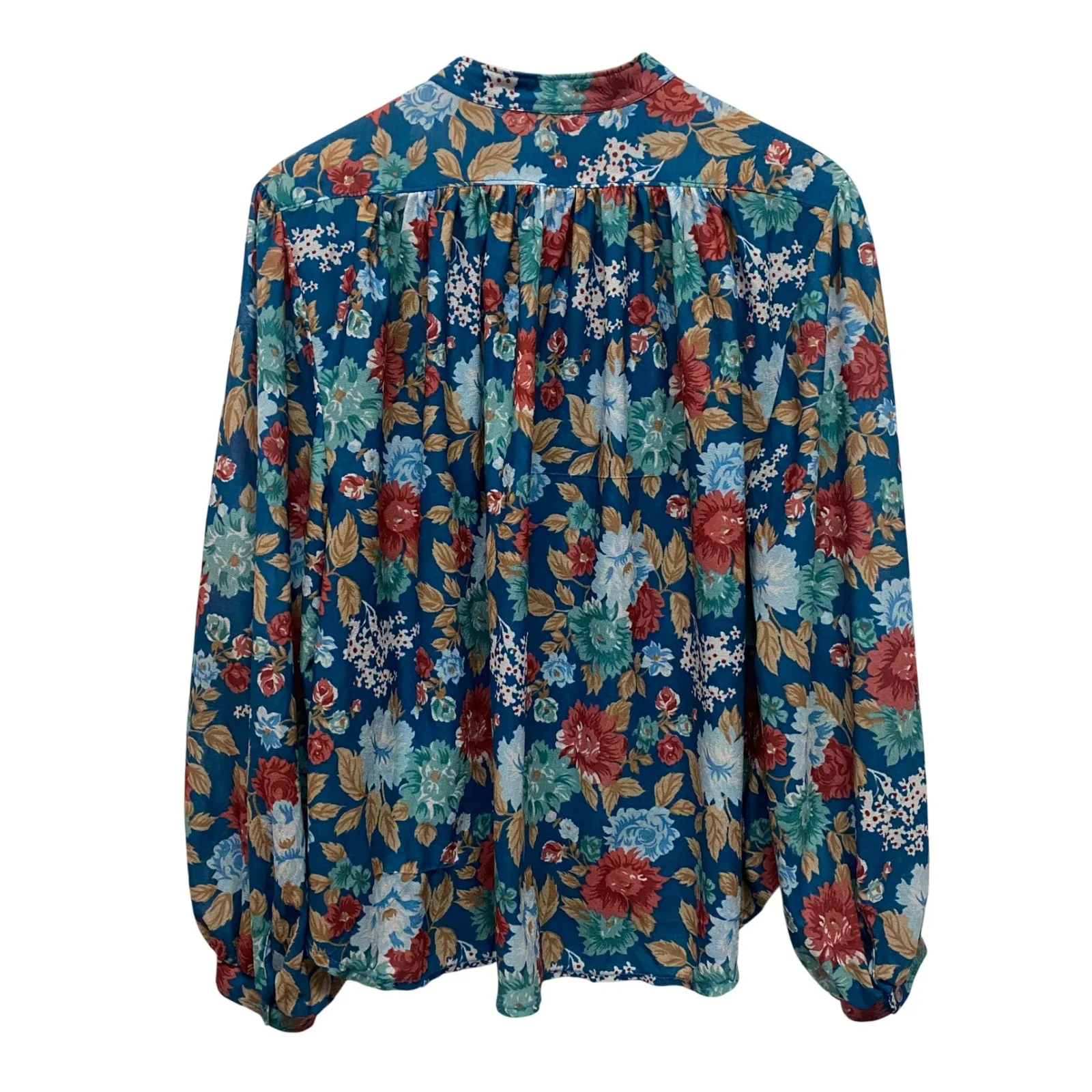 Vintage Andrew St.John Womens Button Up Front Blouse Flowy Cottagecore FLAWED Blue Size undefined - Image 4