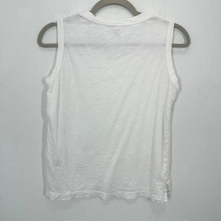 Madewell White Sleeveless Scoop Neck Tank Top XS 100% Cotton Lightweight - Image 6