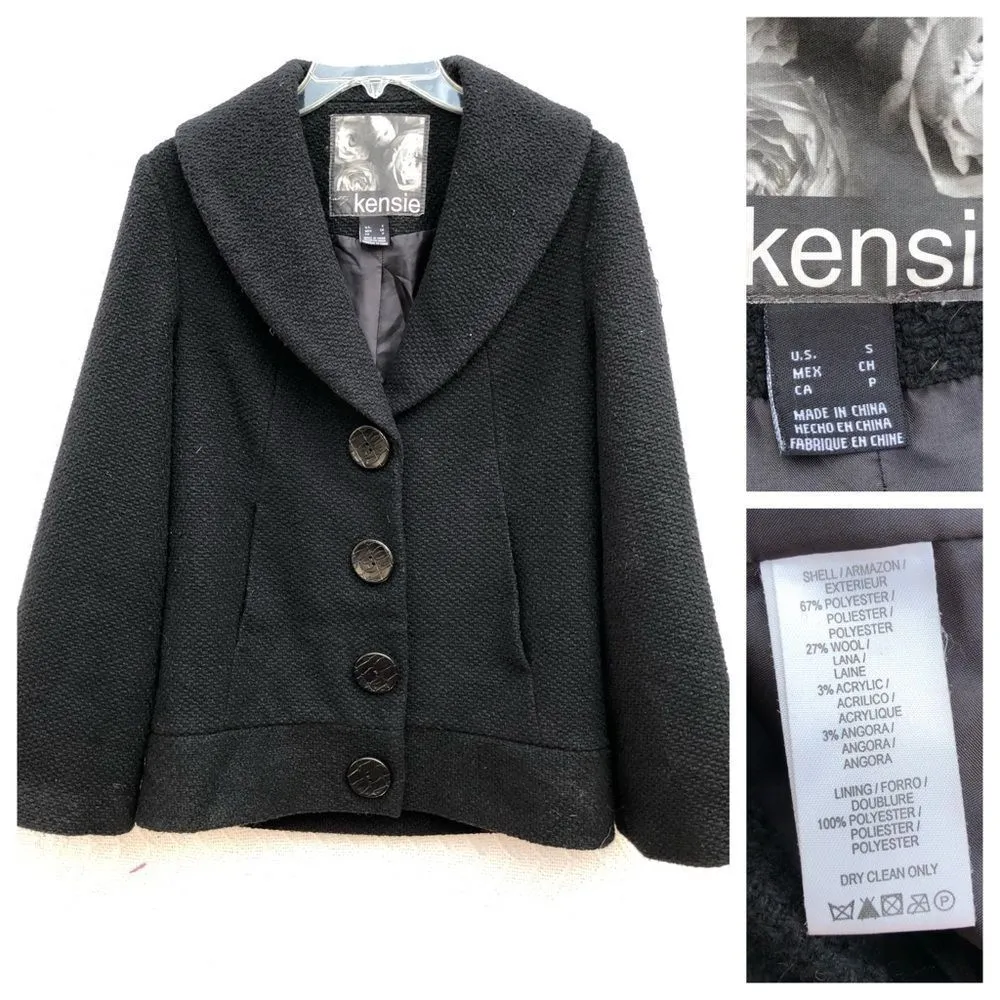 Kensie Black Coat‎ - Image 2