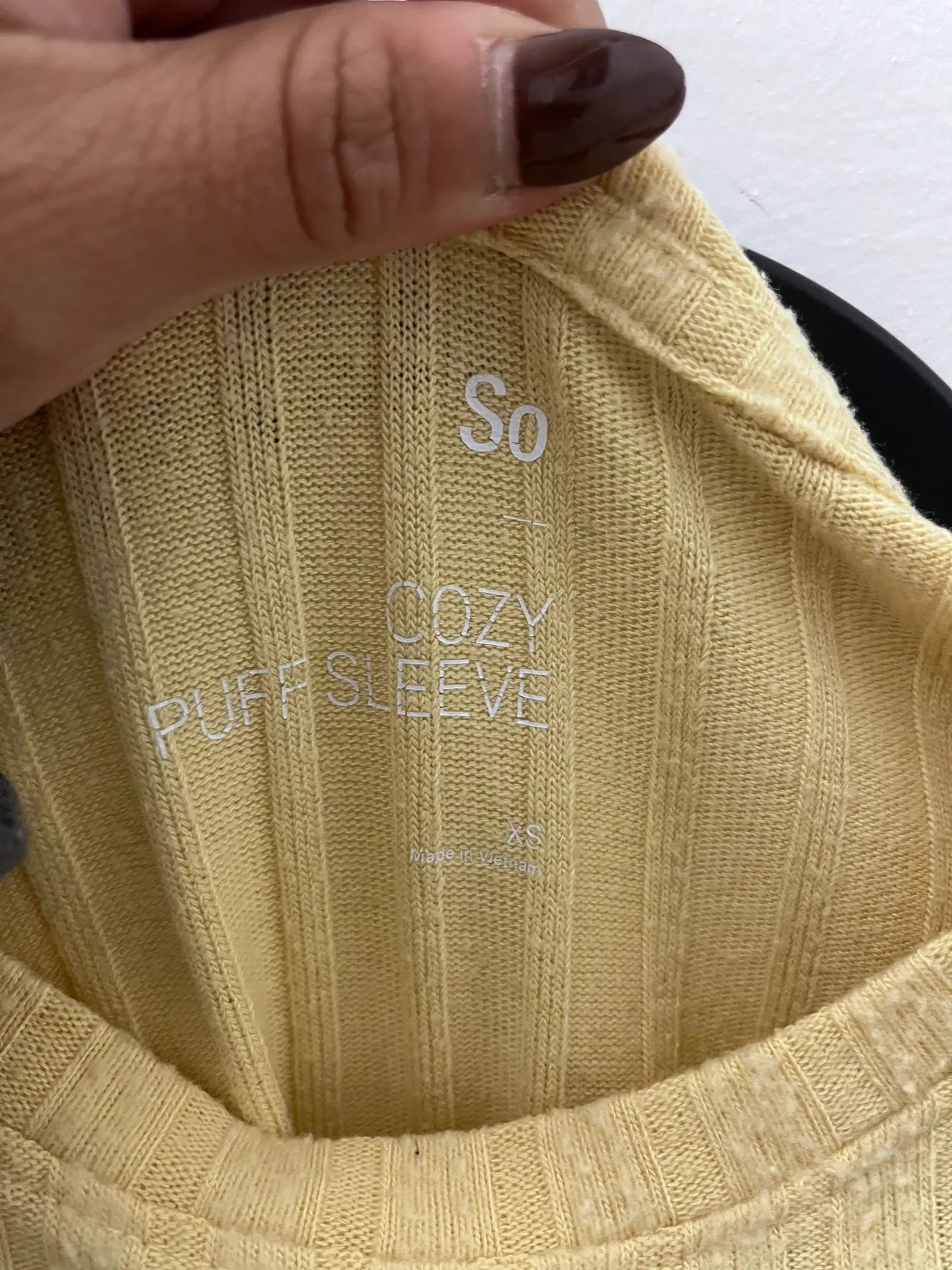 Yellow Ribbed Long Sleeve - Image 3