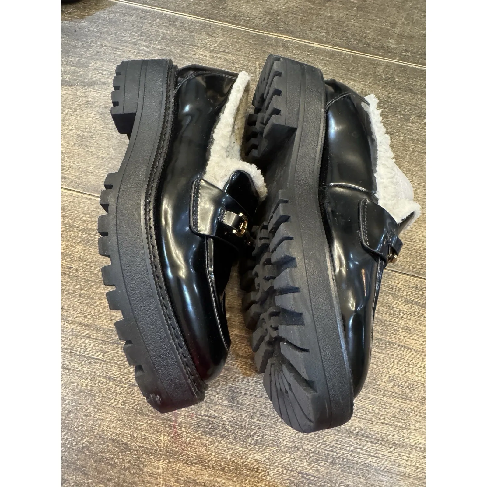 Steve Madden Lando F chunky black loafer 7.5 Slip-on Gothic‎ Funk Y2K - Image 5