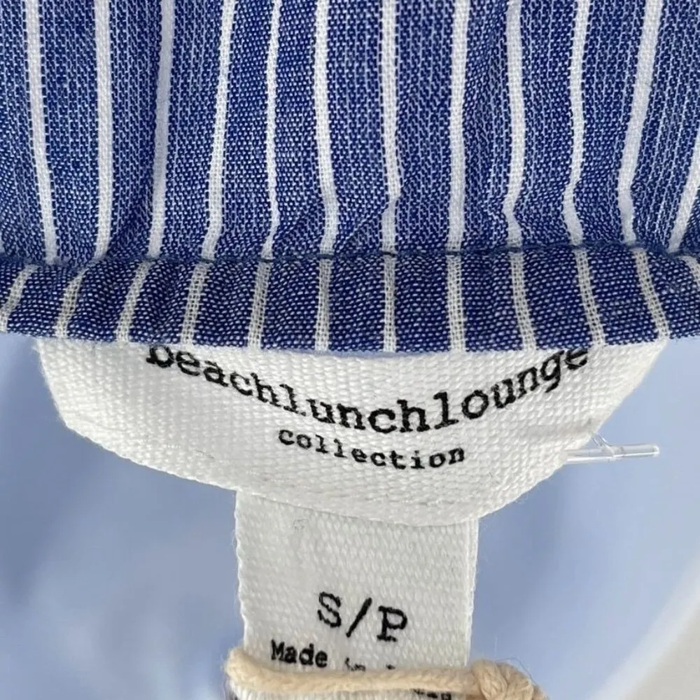 BeachLunchLounge Striped Tiered Ruffle Sleeve Wrap Bow Blouse Top Shirt - Image 6