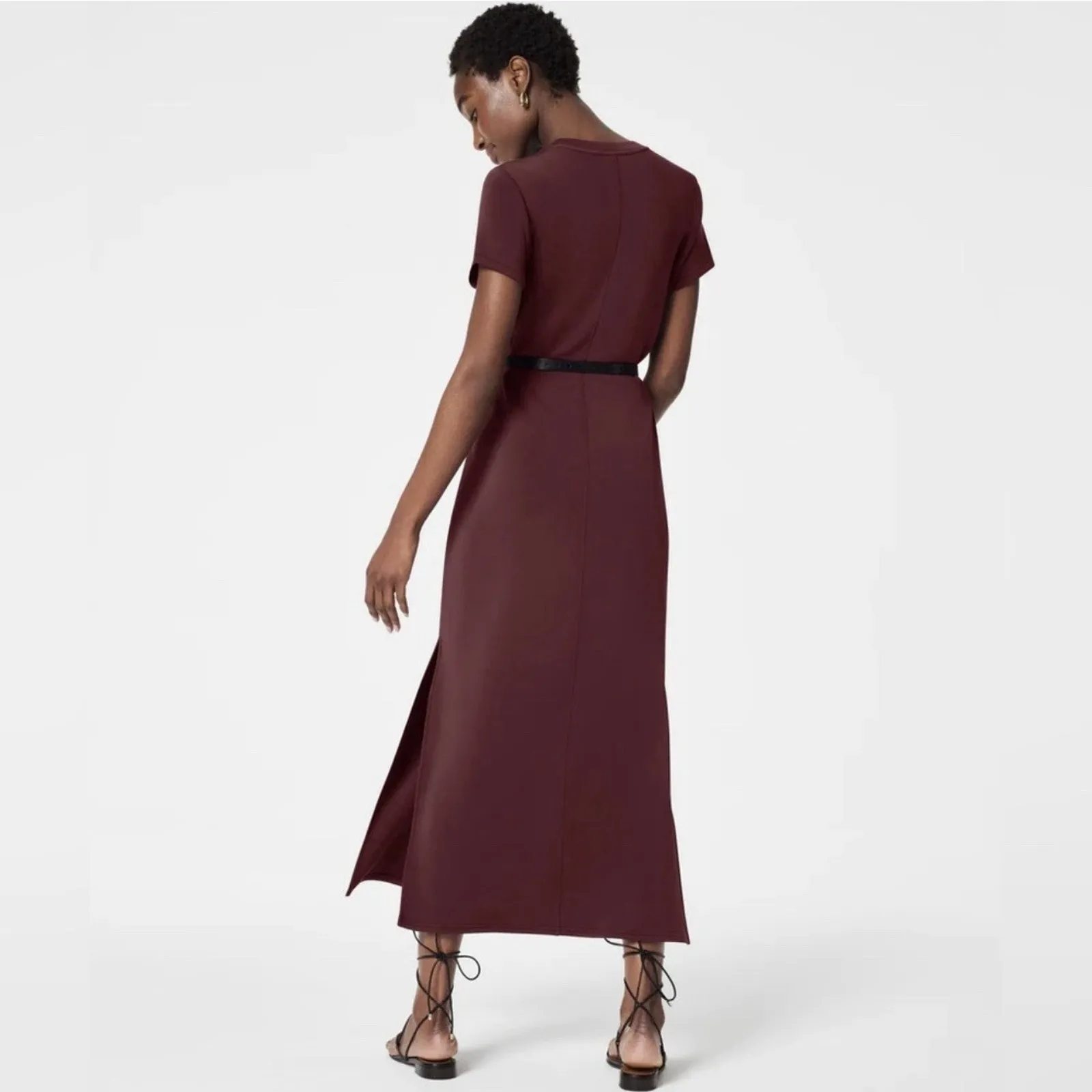 NWT Spanx AirEssentials Mulberry Wine Maxi T-Shirt Dress - Image 4