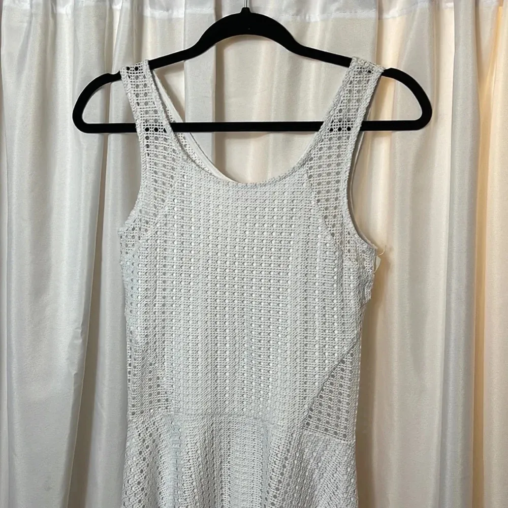 Love Ady White Mesh Sheer Mini White Dress Size M - Image 2