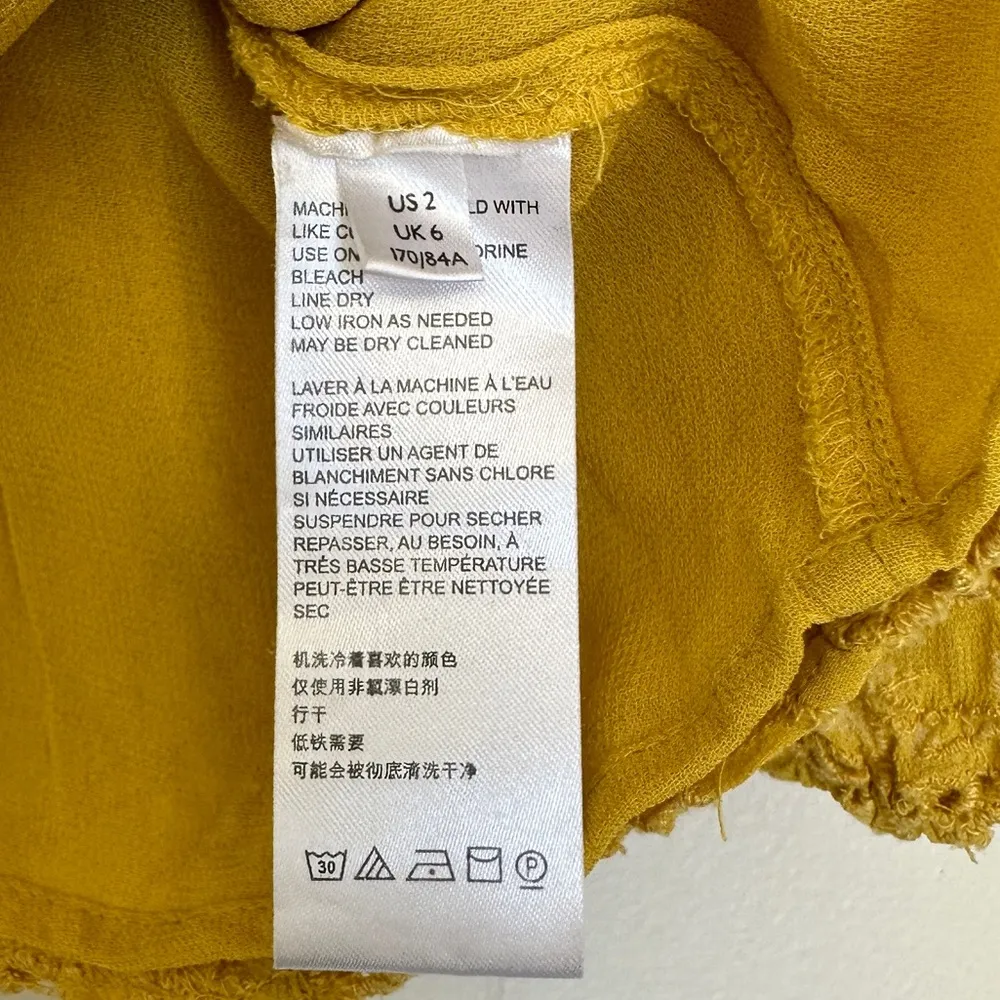 ANTHROPOLOGIE Clementine Blouse Eyelet Ruffle Puffed Sleeve Top Size 2 - Image 5