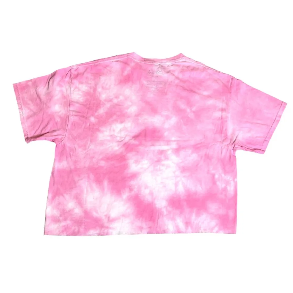 NEW Barbie Movie TEE SHIRT Womens XL Pink Tie Dye Cotton Crop Short Sleeve Top - Image 3