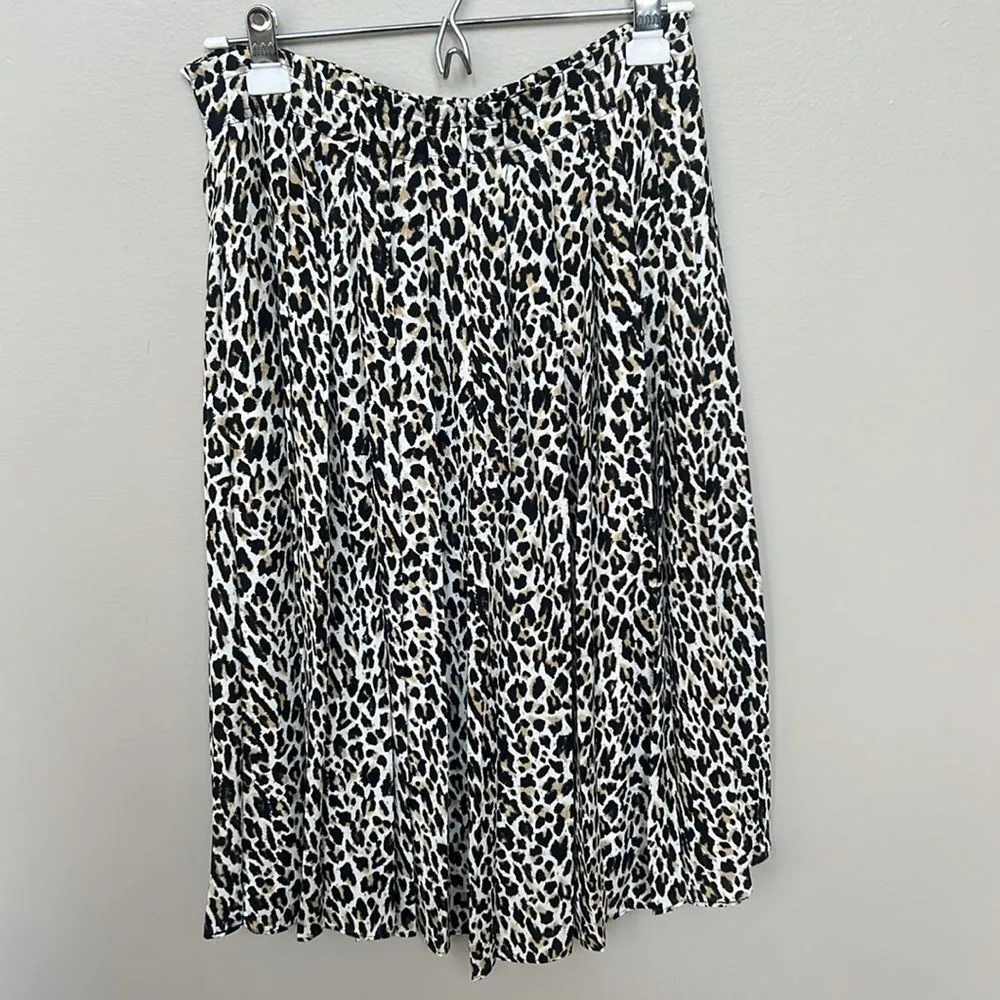 J.Crew  Pleated Leopard Midi Skirt Size 8 - Image 4