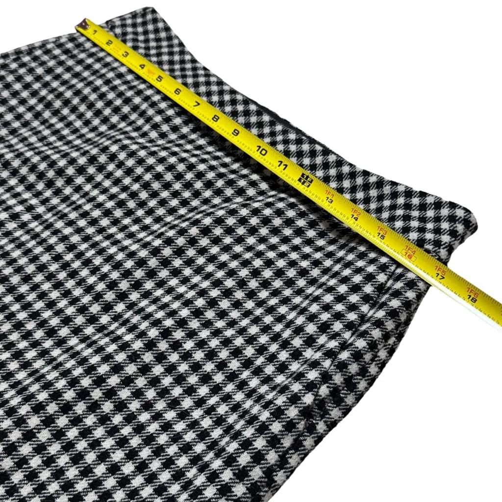 NEW Eddie Baeur Ivory Black Check Wool Blend Holiday Skirt Cozy Capsule Chic 6 - Image 12