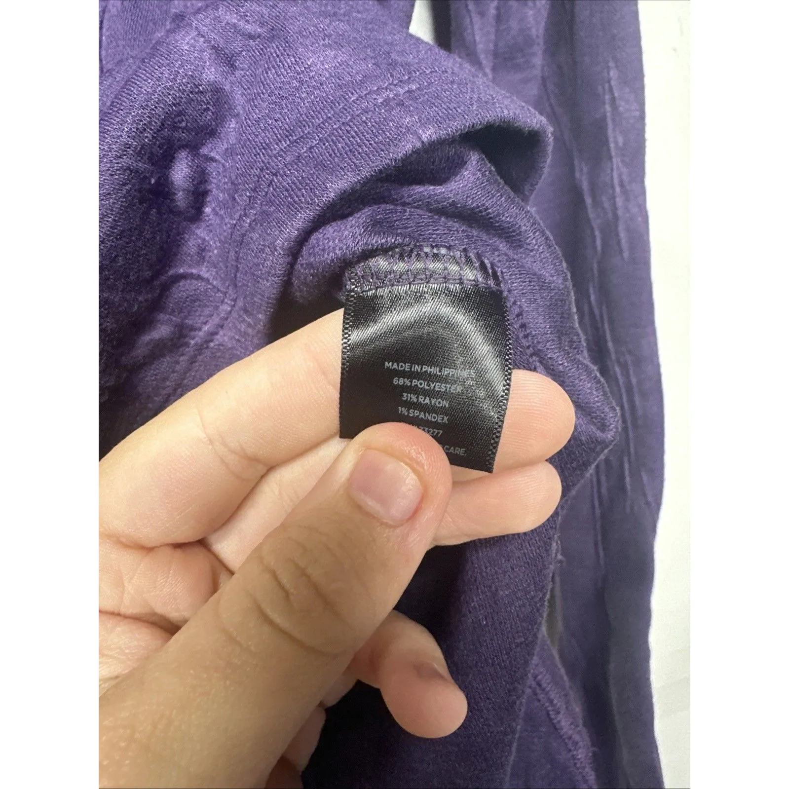 Simply Vera Vera Wang Top XS Purple Long Sleeve  Knit Scoop Neck - Image 7