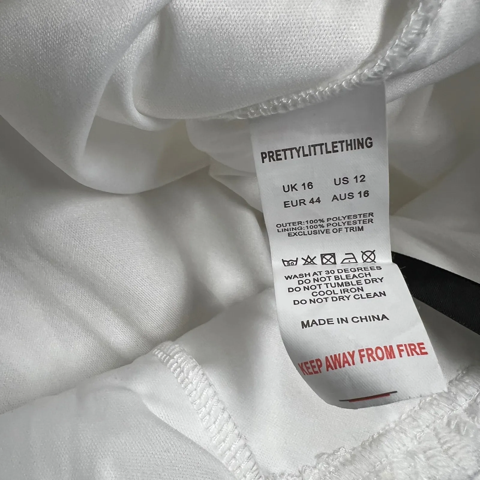 PRETTY‎ LITTLE THING Women's White Lace Tassel Cane Detail Dress Sz 12 NEW - Image 3