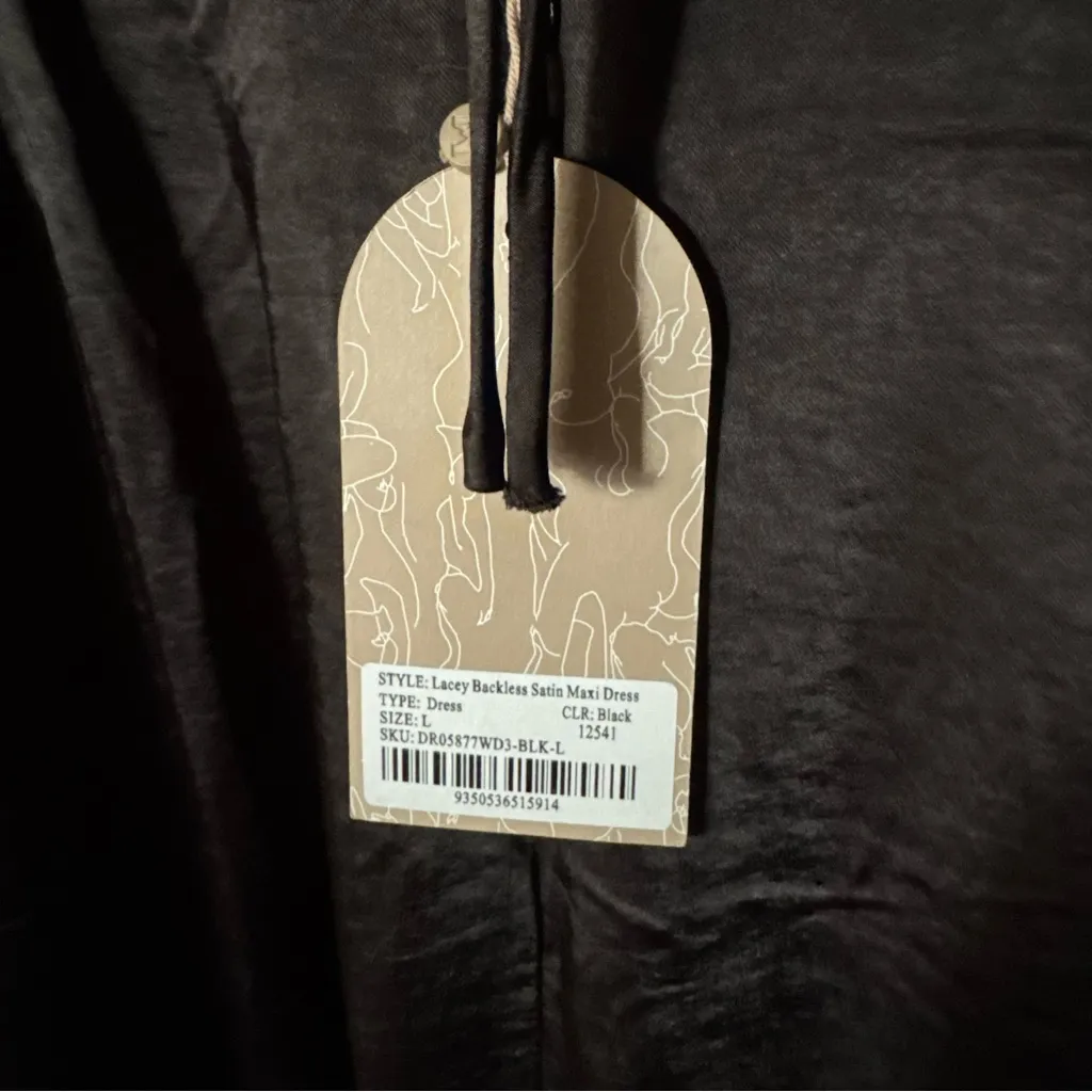 Meshki NEW Lacey Black Satin Maxi Dress - Image 7