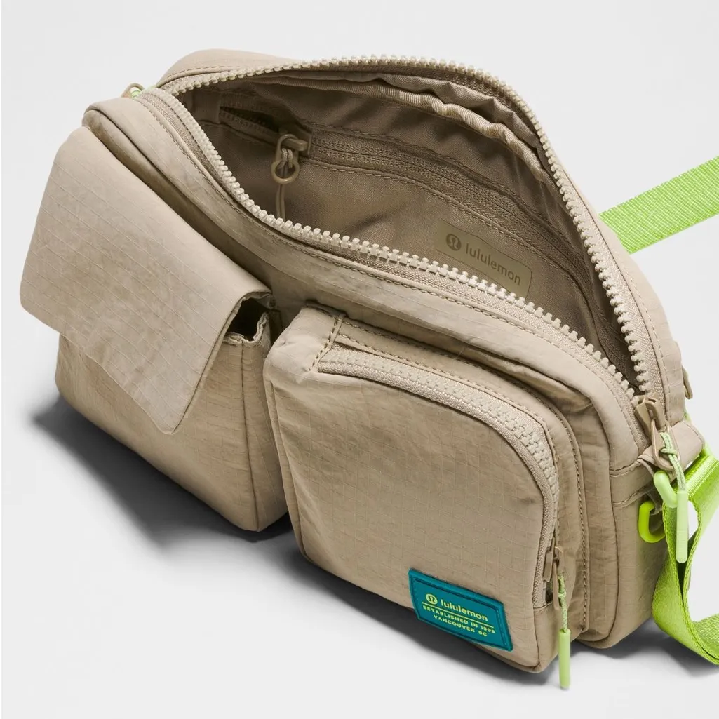 Trendy Tan Crossbody Bag with Neon Accents. Sold out online. NWT - Image 2