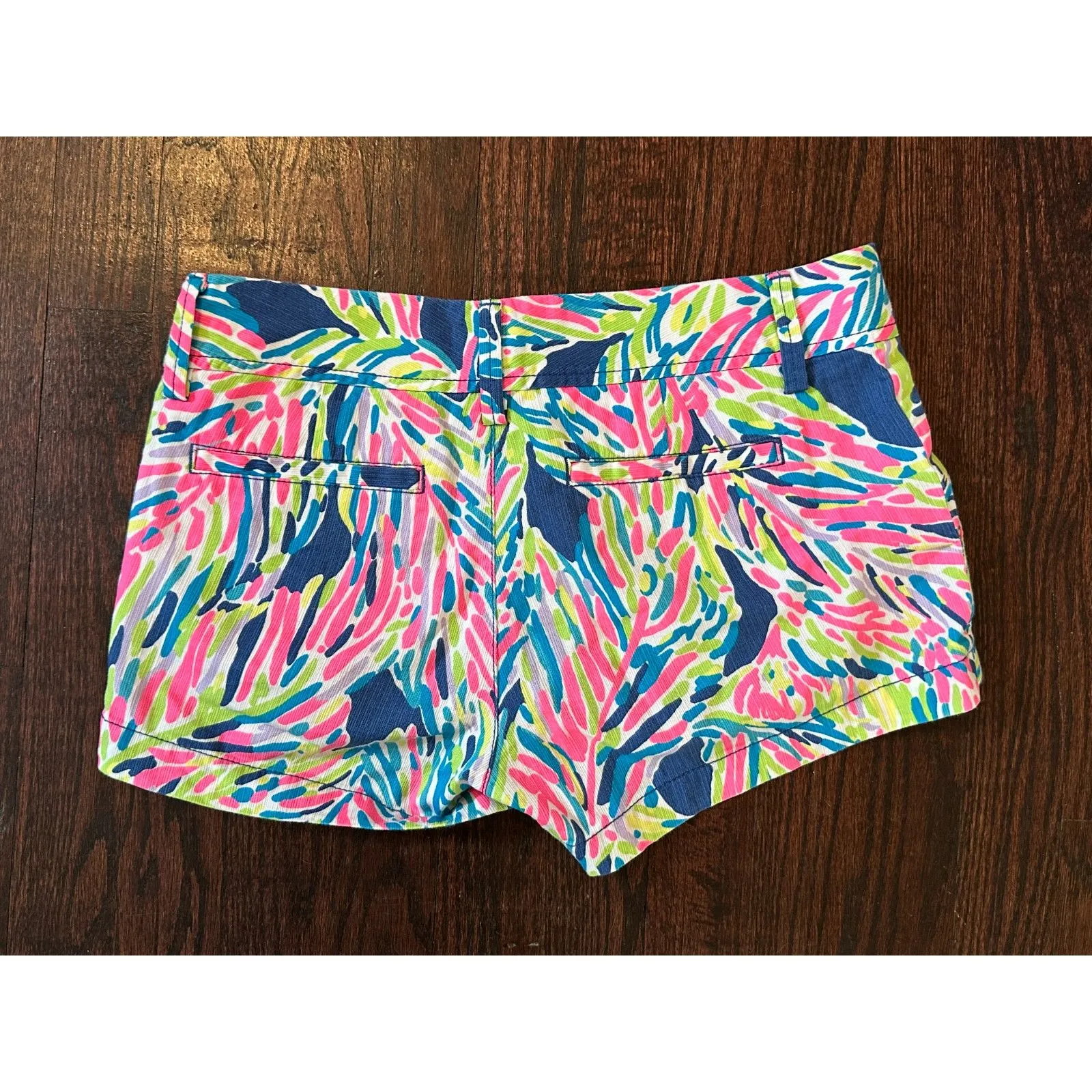 Lilly Pulitzer 100% Cotton Multi Pink Blue The Walsh Short Size 0 - Image 2