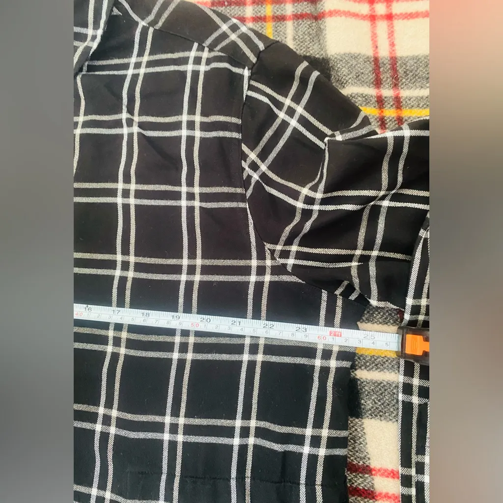 Jachs Girlfriend Women's Super Soft Feel Flannel Shirt 2XL, Black & White,Pocket - Image 5