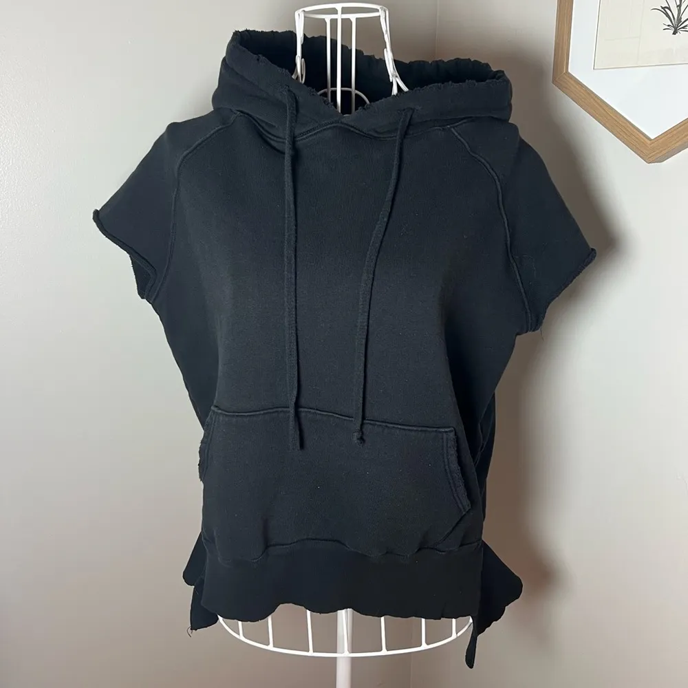 Frank & Eileen Tee Lab Short Sleeve Black Hoodie 100% Cotton Minimalist Sz S - Image 2