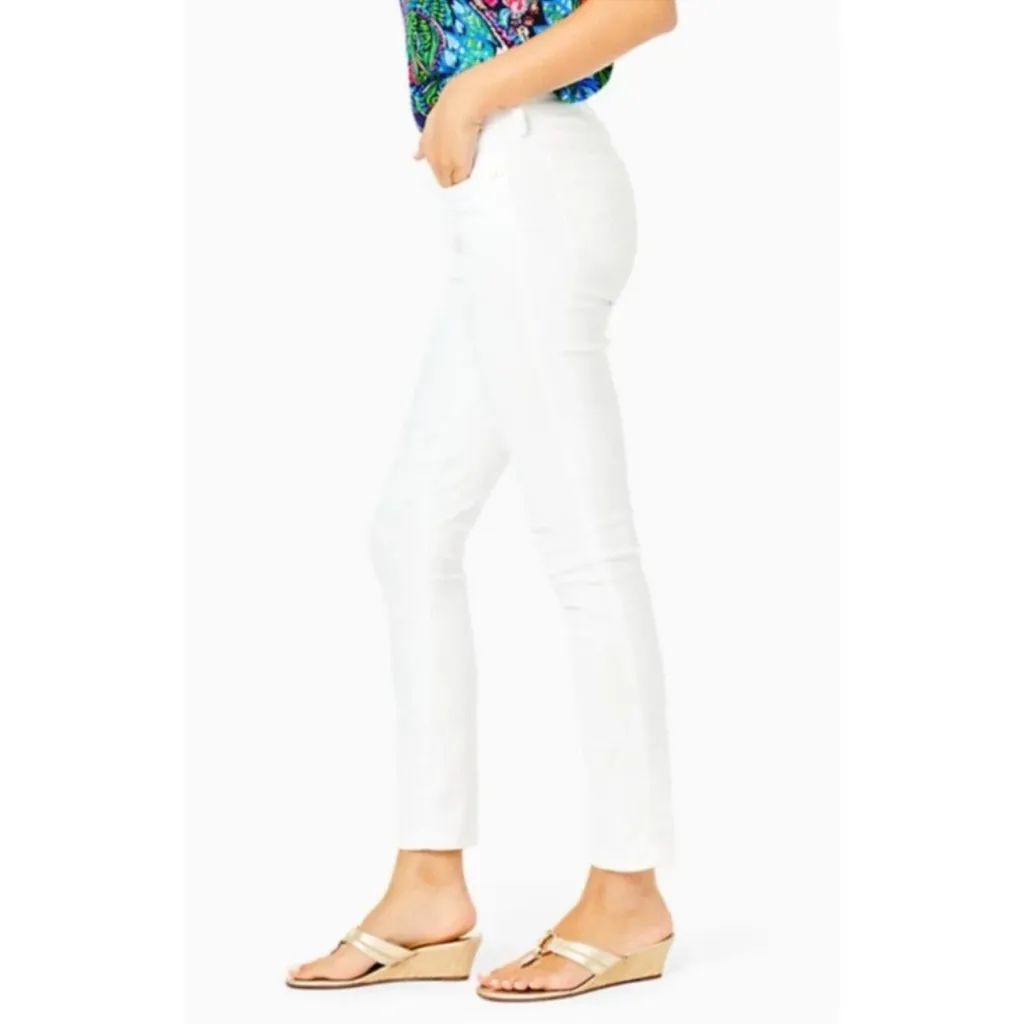 NWT LILLY PULITZER South Ocean High Rise Jeans - Resort White Sz 0 - Image 3