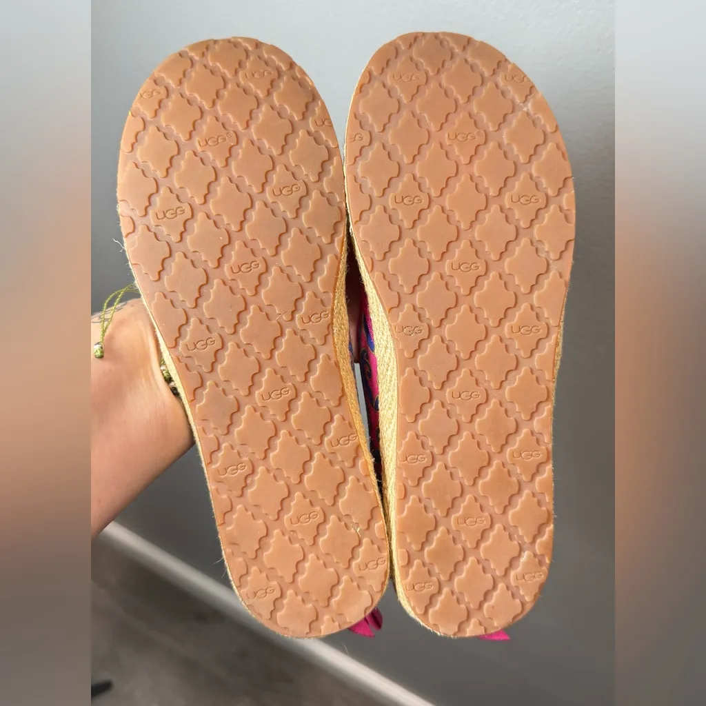 UGG Women's Tassy Marrakech Espadrille Printed Slip On Canvas Shoe Pink Size 7.5 - Image 2