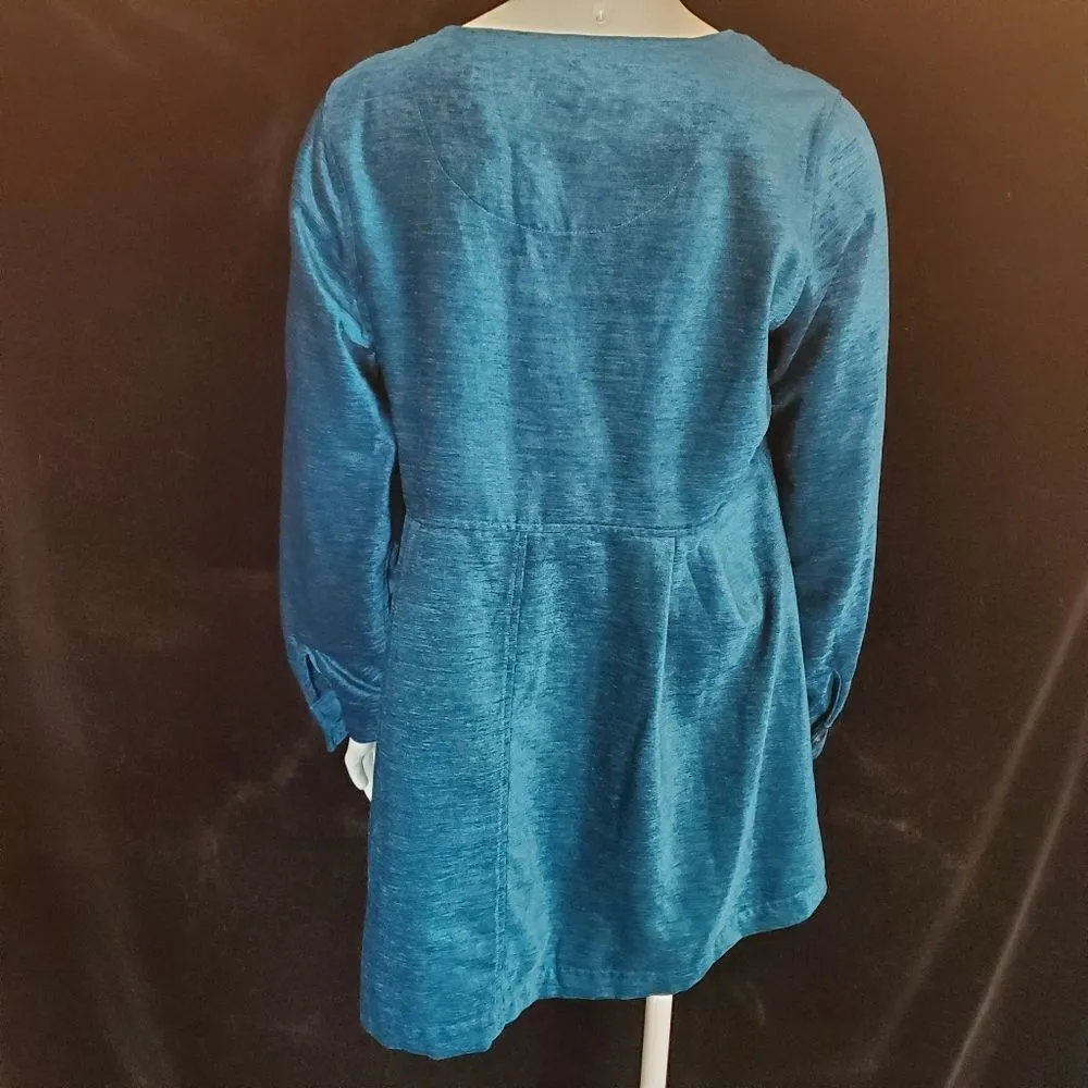 Soft Surroundings Chenille Blue Button Down Shirt (M) - Image 5