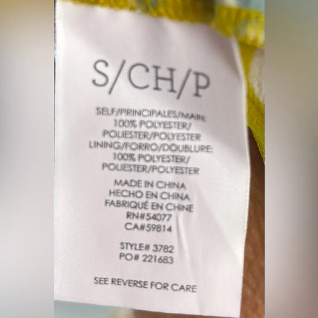 CAbi S Ruffle Neon Yellow Lime Floral Women's Top w Cami Inside - Image 8