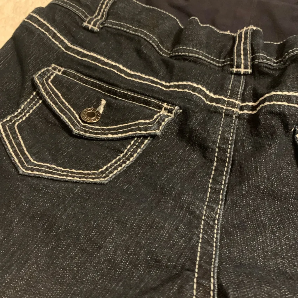 Three Seasons‎ Maternity Dark Blue Jean Shorts Size L - Image 7