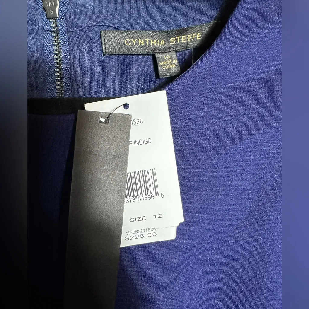 Cynthia Steffe Indigo Mini Short Sleeve Bodycon Dress Size 12 NWT - Image 4