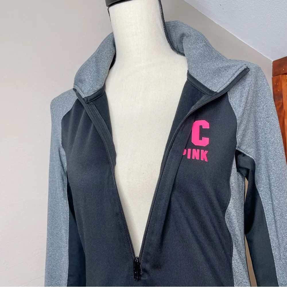 PINK Victoria’s Secret Ultimate Black Grey NYC Love Activewear Jacket Medium - Image 5