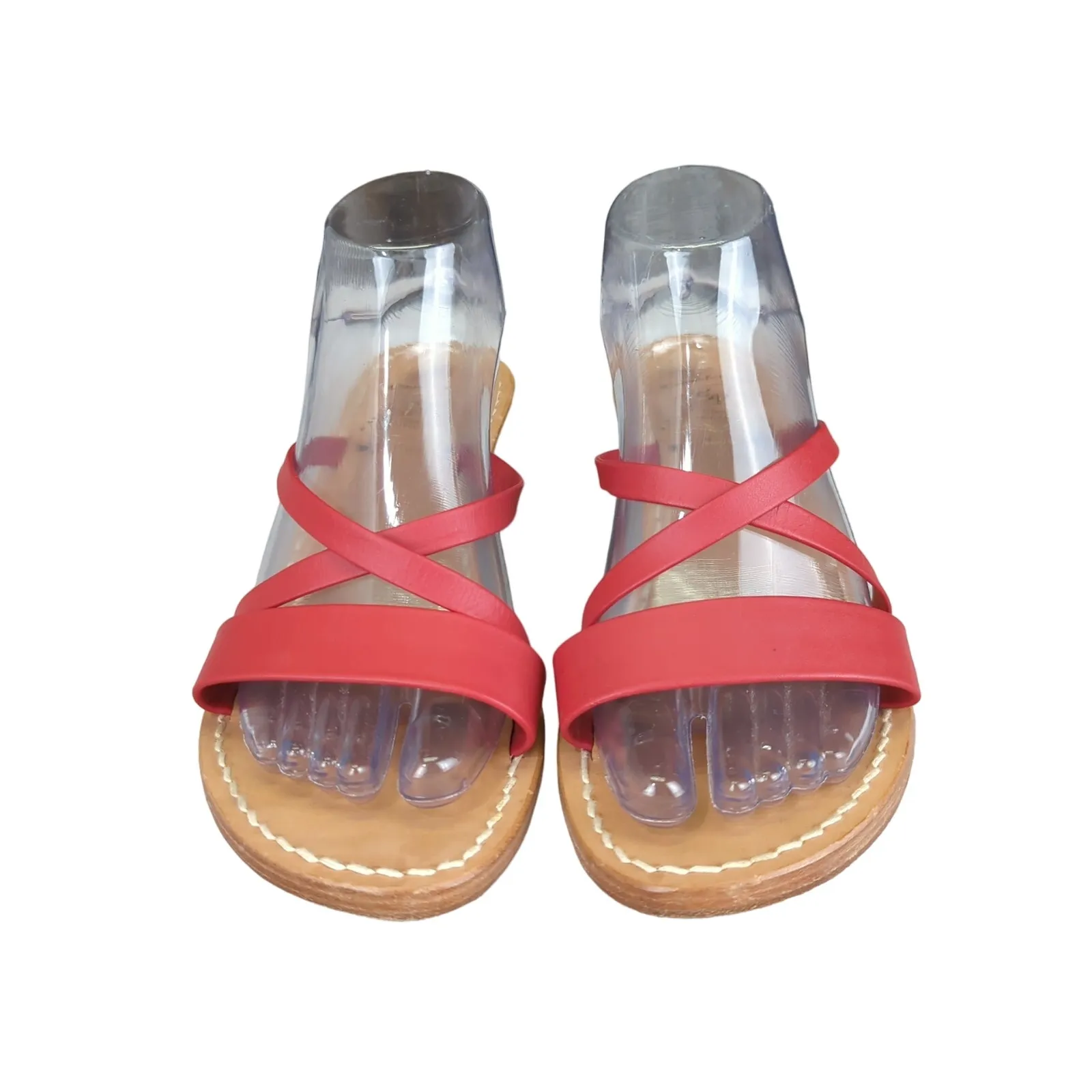 Il Sandalo Caprese Capri Sandals Red Leather‎ Criss - Image 3