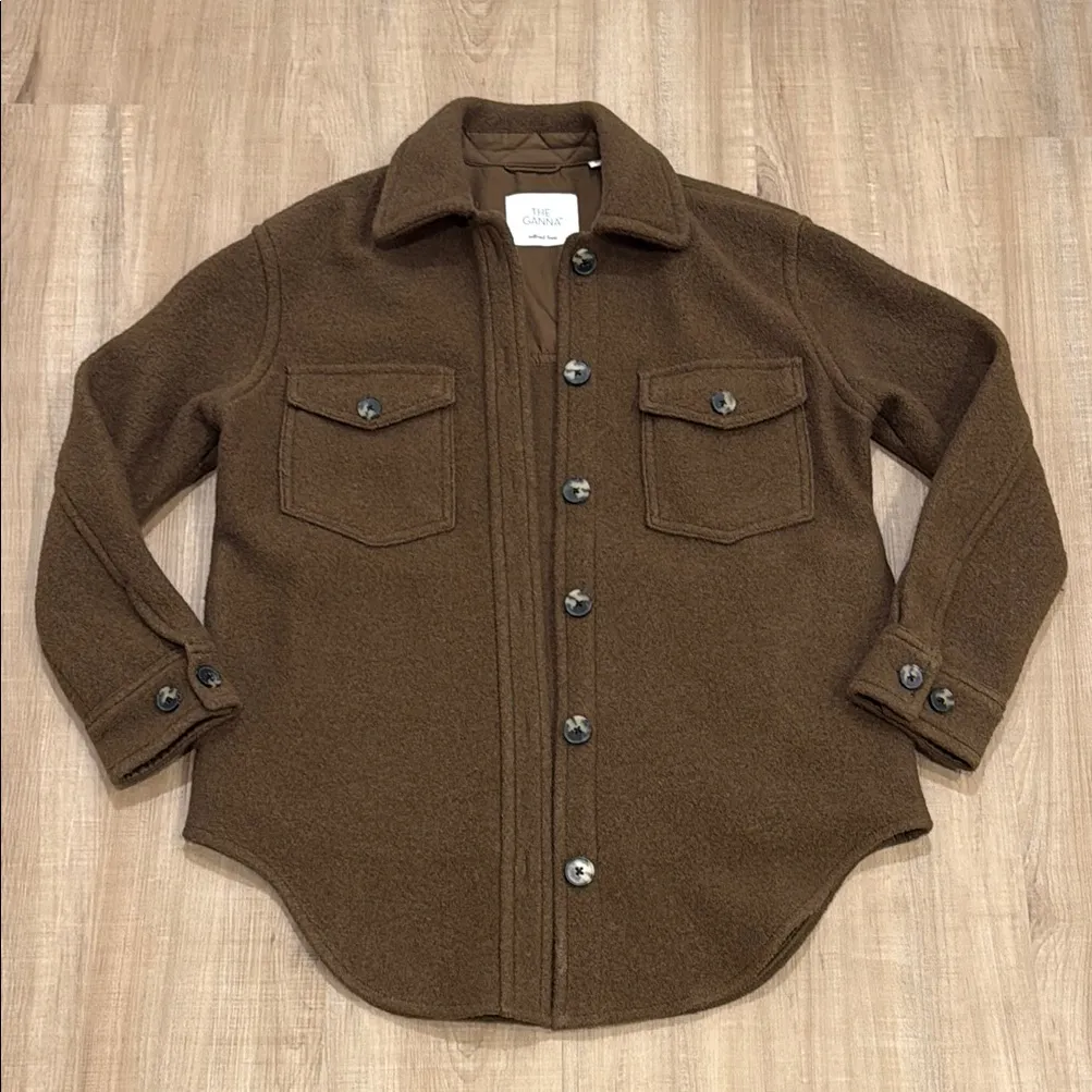 Aritzia Wilfred Free The Ganna Shirt Jacket Brown Size XS - Image 3