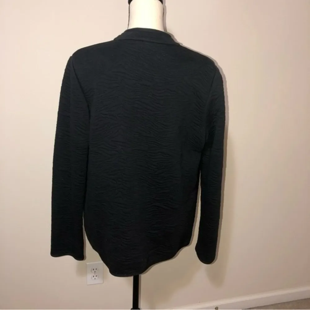 Knit Quilted Jacket Blazer Black Isaac Mizrahi Medium - Image 3